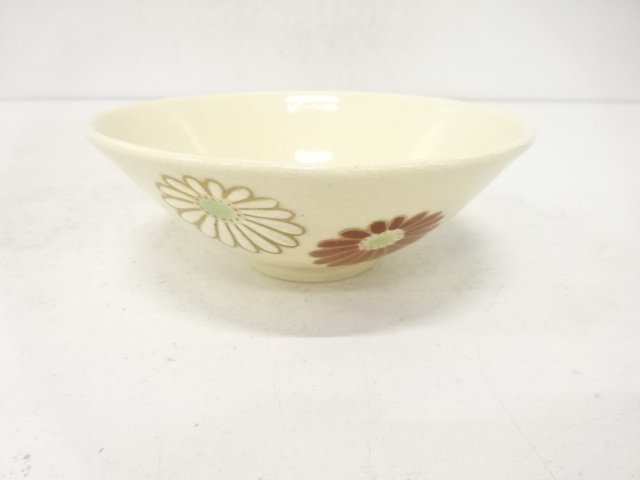 JAPANESE TEA CEREMONY / KYO WARE / TEA BOWL CHAWAN / KINSAI IROE /